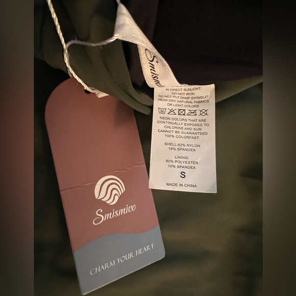 Smismivo Women's Tummy Control Swimwear Halter One Piece Slimming Olive Size S - Picture 6 of 6